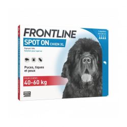 Frontline Spot on chiens XL de 40 à 60 kg 4 pipettes