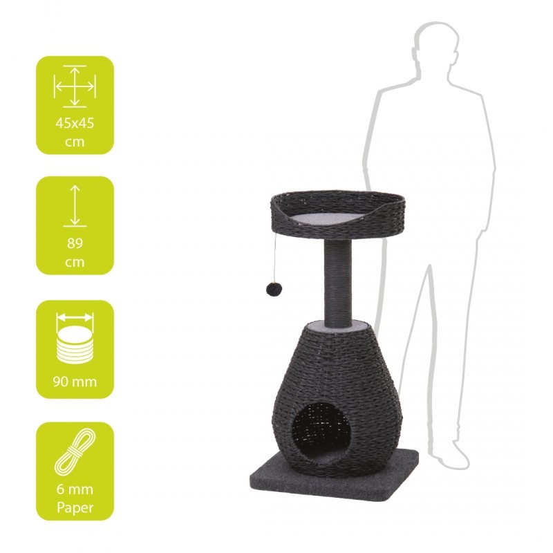 Arbre à chat Gris élégance sublime 1 étage - JungleVet