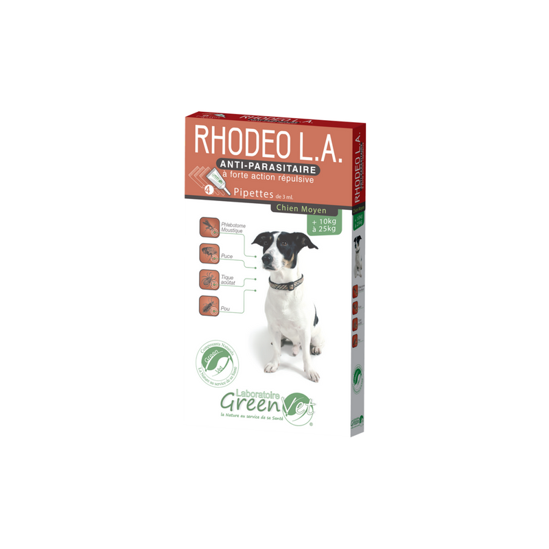 Rhodeo pipettes antiparasitaires pour chien moyen