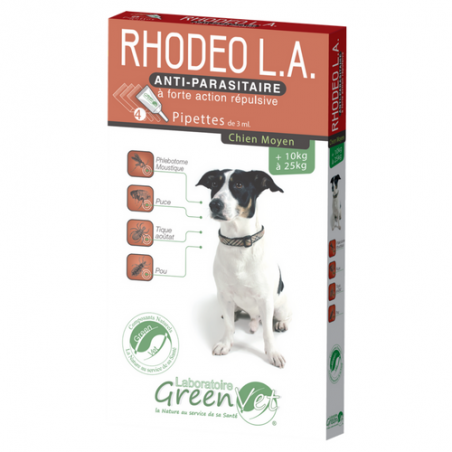 Rhodeo pipettes antiparasitaires pour chien moyen