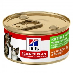 Hill's Science Plan Kitten & Mother Mousse fondante poulet et dinde 24 boîtes de 85 g