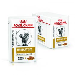 Royal Canin Veterinary Diet Cat Urinary S/O Moderate Calorie Morceaux - 12 sachets de 85 g