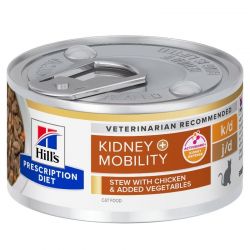 Hill's Prescription Diet Feline K/D J/D Kidney + Mobility mijotés poulet - 24 boîtes de 82 g