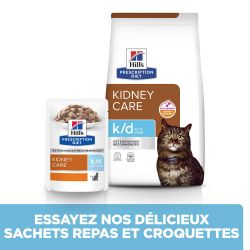 Hill's Prescription Diet K/D Kidney Early Stage pour Chat au Poulet - 12 sachets de 85 g