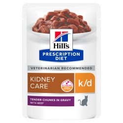 Hill's Prescription Diet k/d Kidney pour Chat au Boeuf - 12 sachets de 85 g