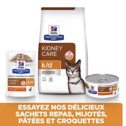 Hill's Prescription Diet K/D Kidney pour Chat au Poulet - 12 sachets de 85 g 