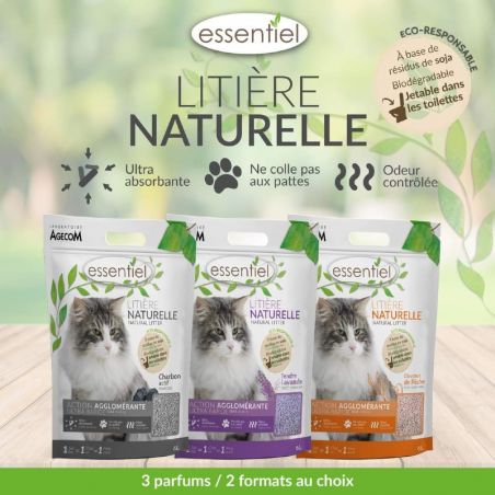 Essentiel Litière Naturelle Agglomérante Soja
