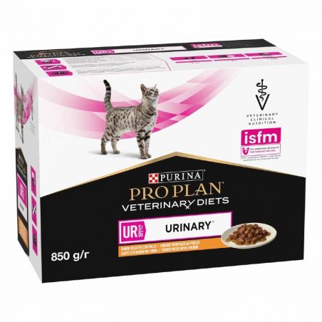 Pro Plan Veterinary Diets Feline UR St/Ox Urinary au poulet - 10 sachets de 85 g