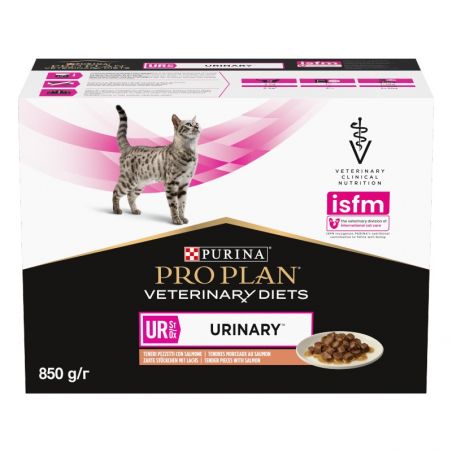 Purina Veterinary Diets Feline UR St/Ox Urinary au saumon 10 x 85 g