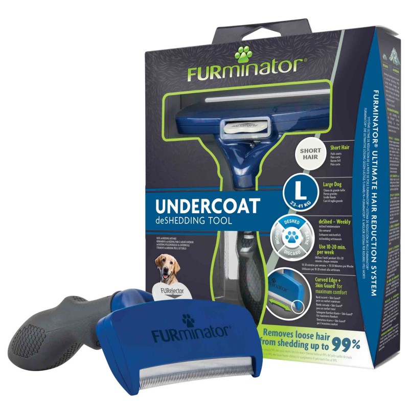 Brosse Deshedding anti mue pour chien poils courts - JungleVet