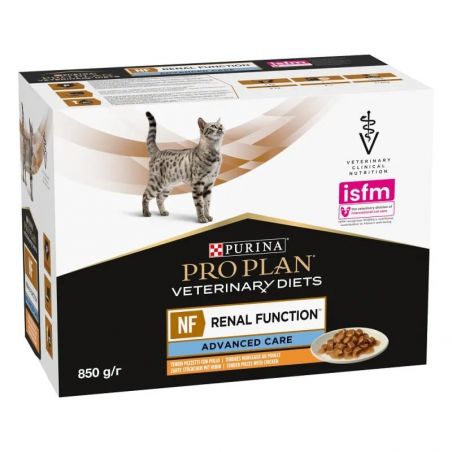 Pro Plan Veterinary Diets Feline NF Renal Function Advanced care au poulet -10 sachets de 85 g