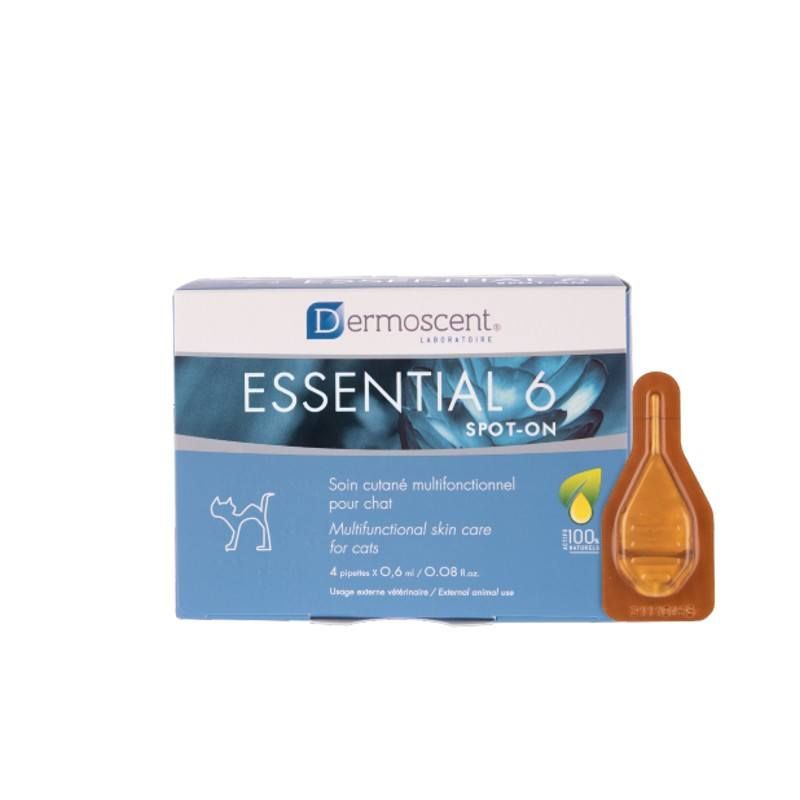 Dermoscent Essential 6 spot on Chat - Boite de 4 pipettes de 0,6 ml