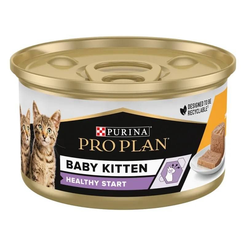 Pro Plan Cat Kitten Healthy Start Mousse au poulet - 24 boîtes de 85 g