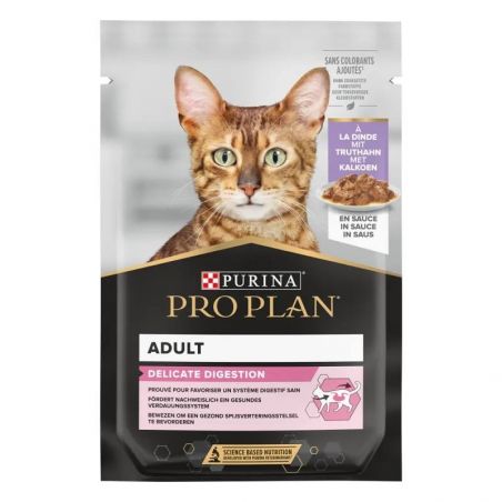 Pro Plan Cat Adult Delicate Digestion à la Dinde en sauce - JungleVet
