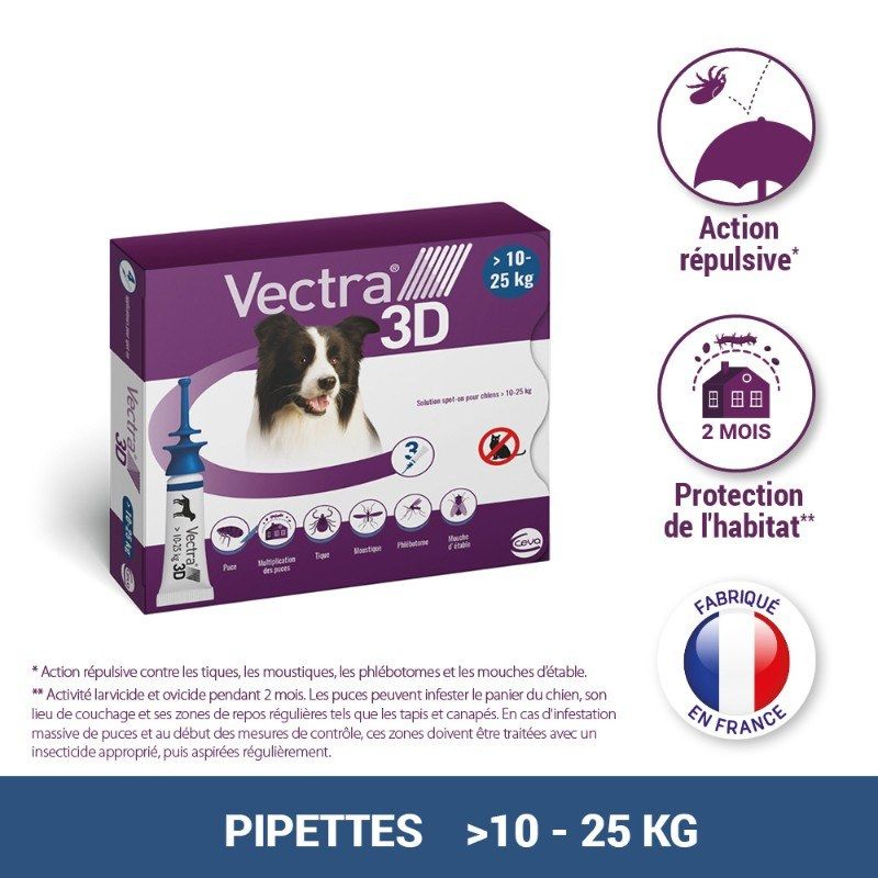 Vectra 3D chiens de 10 à 25 kg
