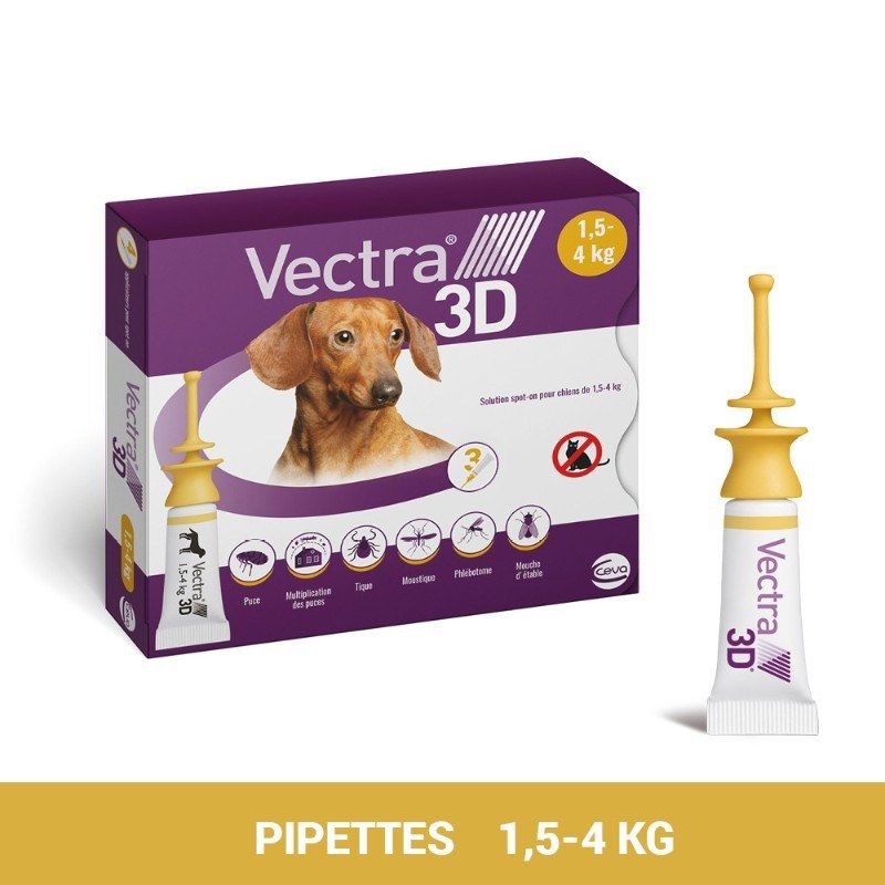 Vectra 3D chiens de 1,5 à 4 kg