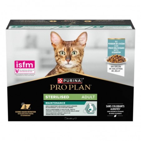 Purina ProPlan Cat Adult Sterilised Poisson Gelée 10 sachets de 85 g - JungleVet