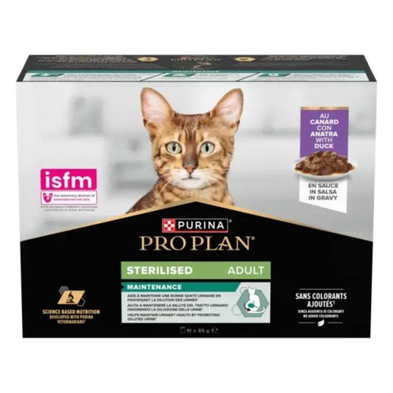 Purina ProPlan Cat Adult Sterilised Canard en Sauce 10 sachets de 85 g - JungleVet