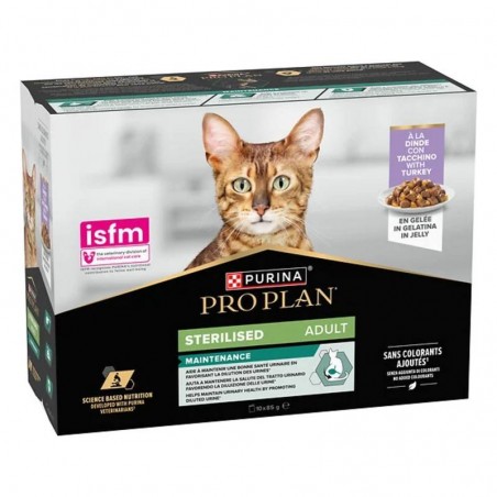 Purina ProPlan Cat Adult Sterilised Dinde Gelée 10 sachets de 85 g - JungleVet