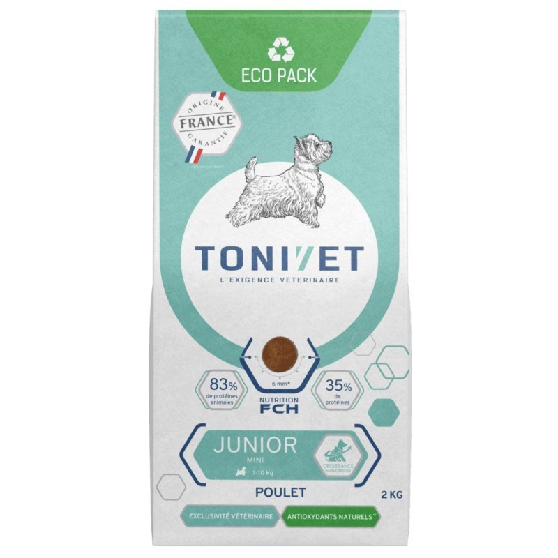 Tonivet Chien Junior Mini Poulet Sac de 2 Kg - JungleVet