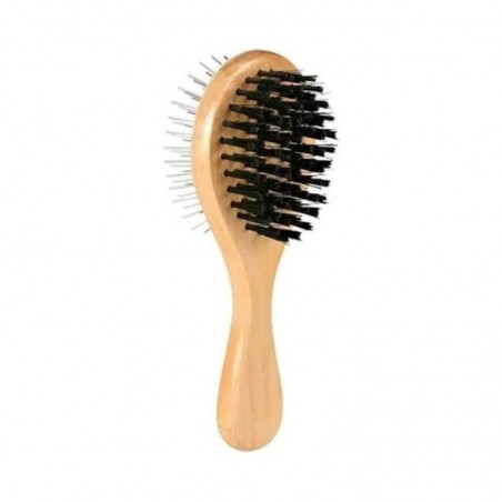 Brosse double en bois pour chien - JungleVet