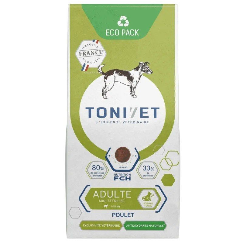 Tonivet Chien Adulte Mini Stérilisé poulet - JungleVet