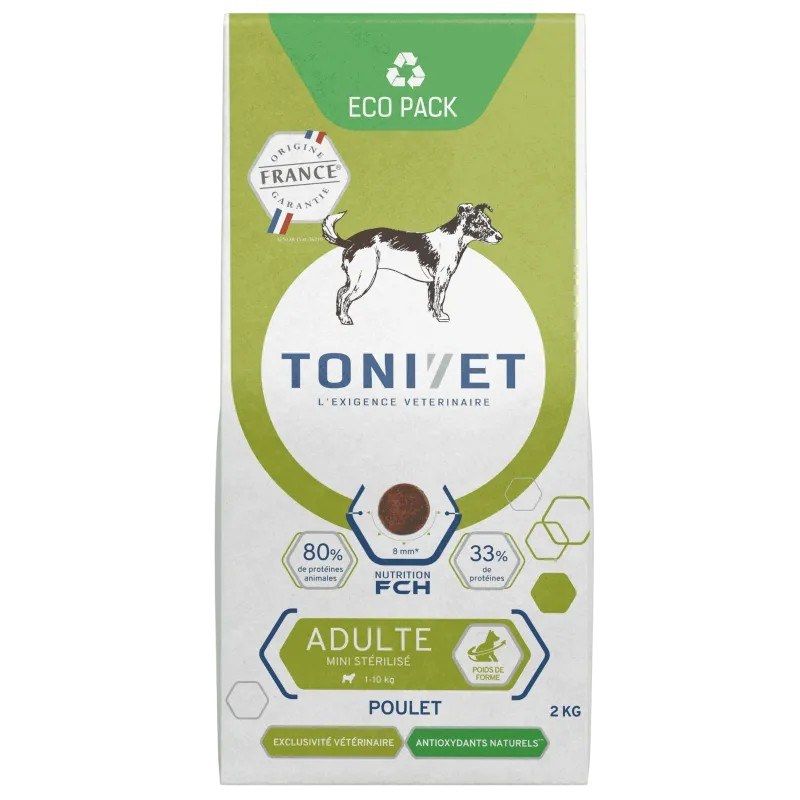 Tonivet Chien Adulte Mini Stérilisé poulet - JungleVet