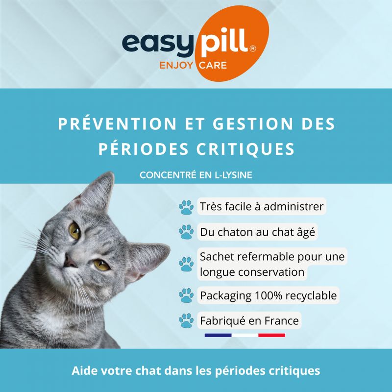 Easypill Lysine + Chat Sachet de 30 bouchées - JungleVet