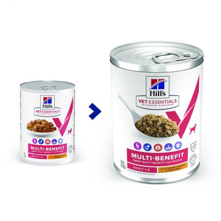 Hill's Vet Essentials Multi Benefit pour chien au poulet et légumes - 12 boîtes de 363 g - JungleVet