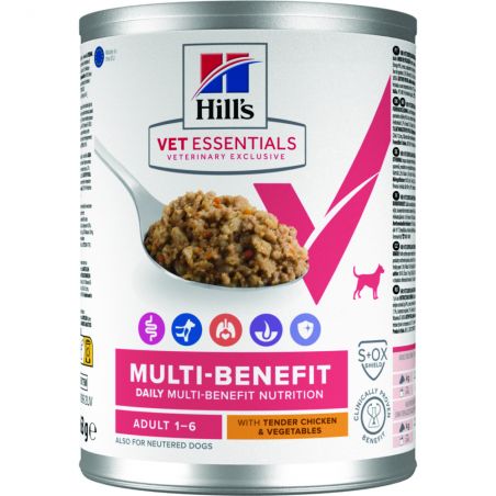 Hill's Vet Essentials Multi Benefit pour chien au poulet et légumes - 12 boîtes de 363 g - JungleVet