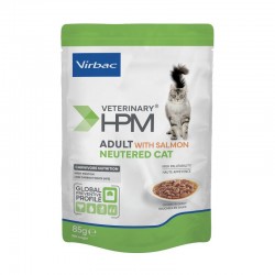 Veterinary HPM Cat Adult Neutered Salmon Bouchées 12 sachets de 85 g - JungleVet