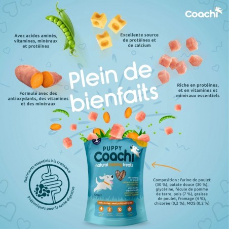 Friandises d'éducation Coachi Puppy Natural Poulet sachet de 100 g - JungleVet