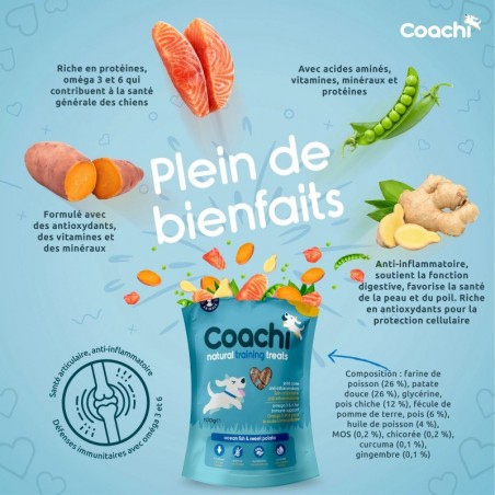 Friandises d'éducation Coachi Puppy Natural Poisson sachet de 100 g - JungleVet