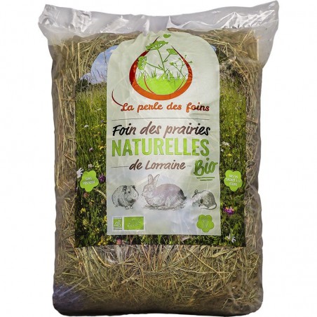 Foin des prairies bio La perle des foins sac de 1 kg - JungleVet