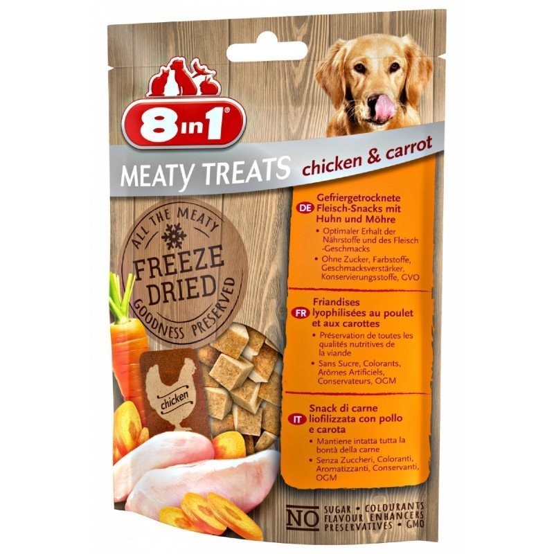 Friandises 8in1 Freeze Dried Poulet/Carottes 1 sachet de 50 g - JungleVet