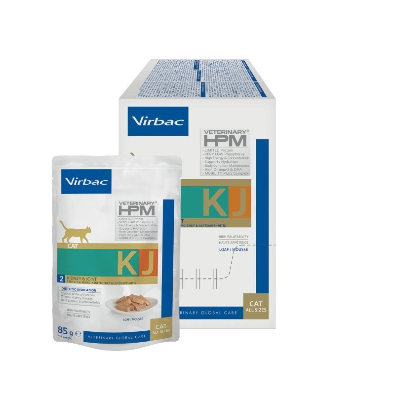 Veterinary HPM KJ2 Kidney & Joint Cat mousse 12 sachets de 85 g - JungleVet