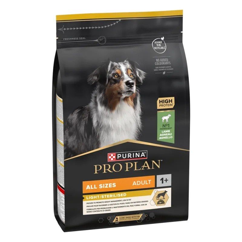 Pro Plan Chien Adult All Size Light/Sterilised à l'agneau - JungleVet