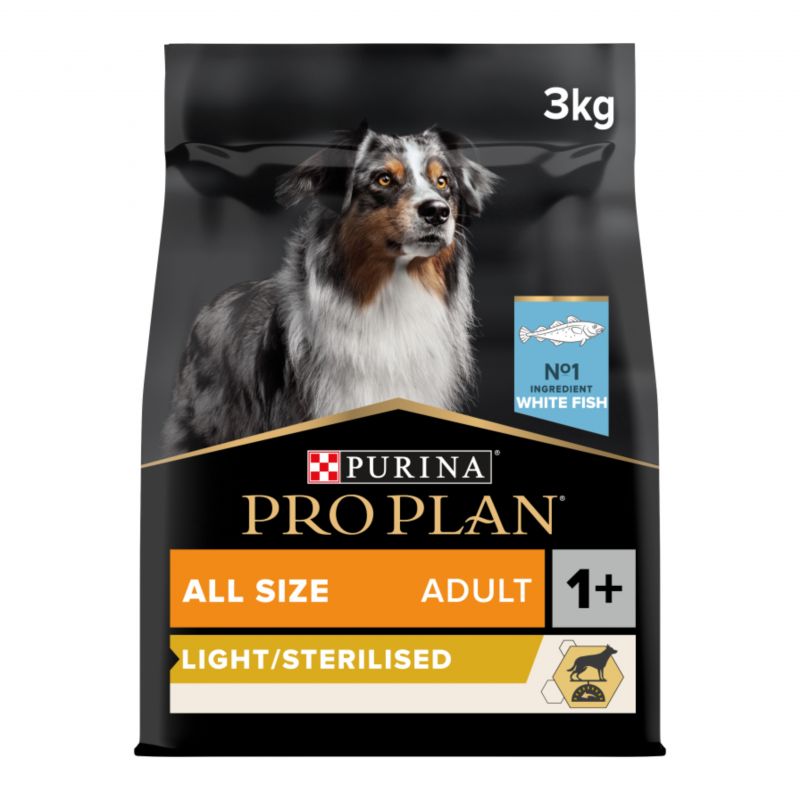 Pro Plan Chien Adult All Size Light/Sterilised Poisson blanc - JungleVet