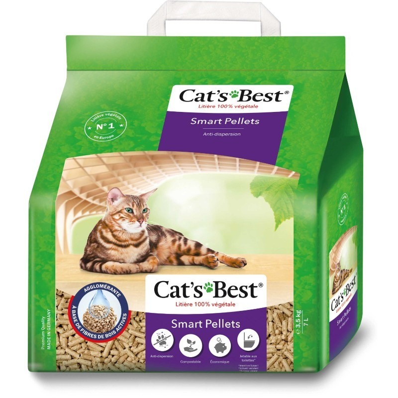 Litière compostable Cat's Best Smart Pellets sac de 7 L - JungleVet