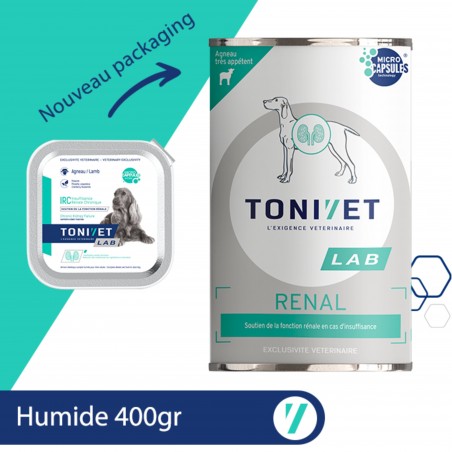 Tonivet Chien Insuffisance Rénale Chronique Agneau - 6 boîtes de 400 g - JungleVet
