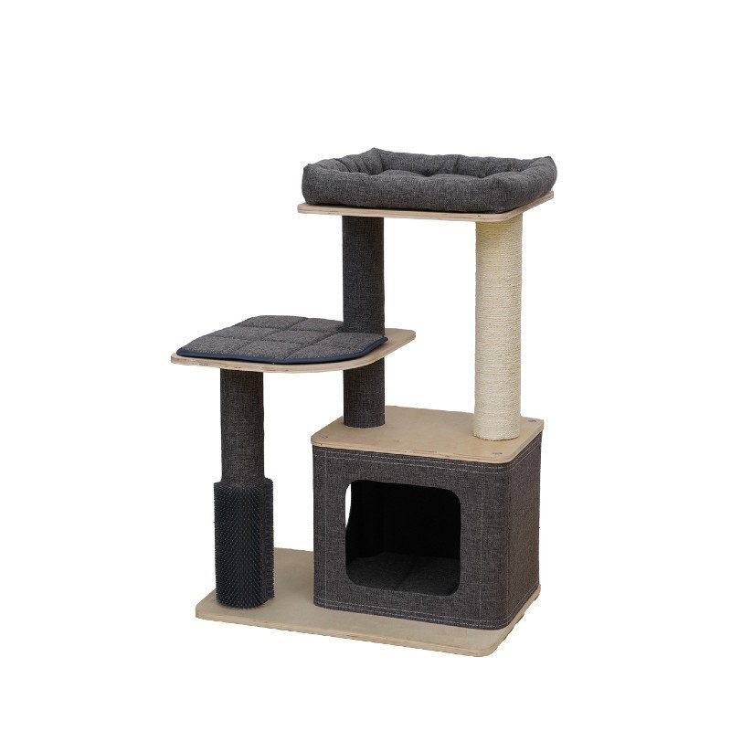 Arbre à chat Tapei Linen Fabric 2 étages - JungleVet