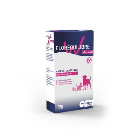 Wamine Floréquilibre Optimal pour chiens et chats - Boite de 30 gélules - JungleVet