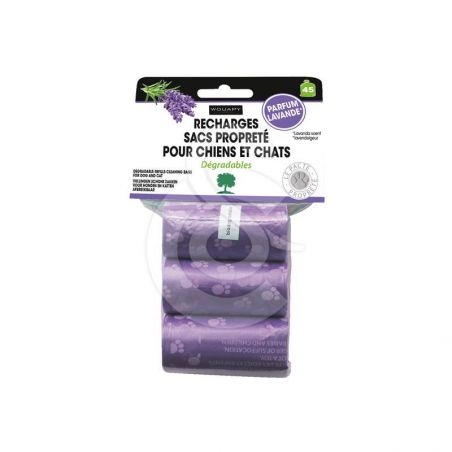Rouleaux recharge sac à déjection 3 x 15 sacs - JungleVet