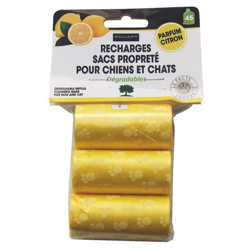 Rouleaux recharge sac à déjection 3 x 15 sacs - JungleVet