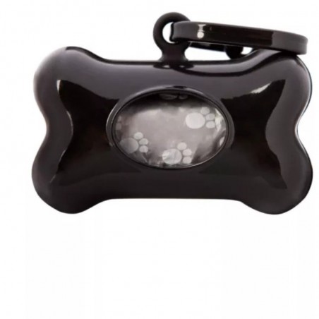 Distributeur de sacs à déjections Wouapy Net noir - Avec 2 rouleaux de 15 sachets - JungleVet