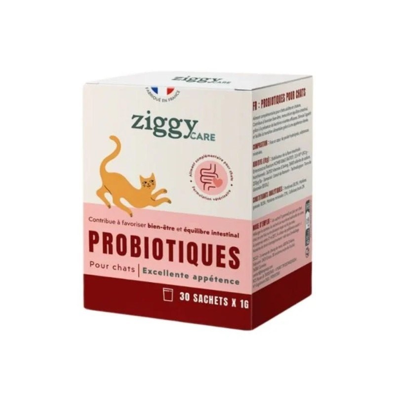 Ziggy probiotiques chat - Boite de 30 sachets de 1 g - JungleVet