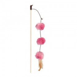 Jouet chat Trixie canne à pêche avec balles pompon - JungleVet