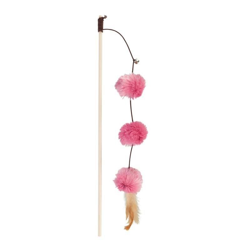 Jouet chat Trixie canne à pêche avec balles pompon - JungleVet