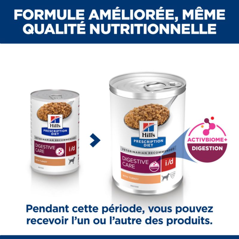 Hill's Prescription Diet i/d Digestive pour chien à la dinde en boîtes - JungleVet