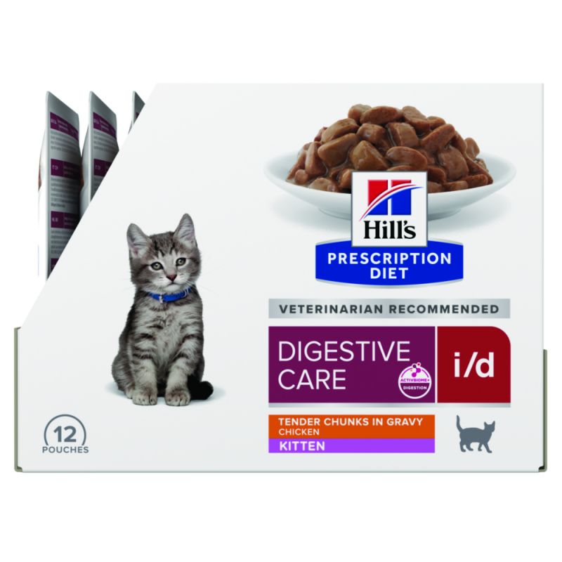 Hill's Prescription Diet kitten I/D Digestive Poulet - 12 sachets de 85 g - JungleVet